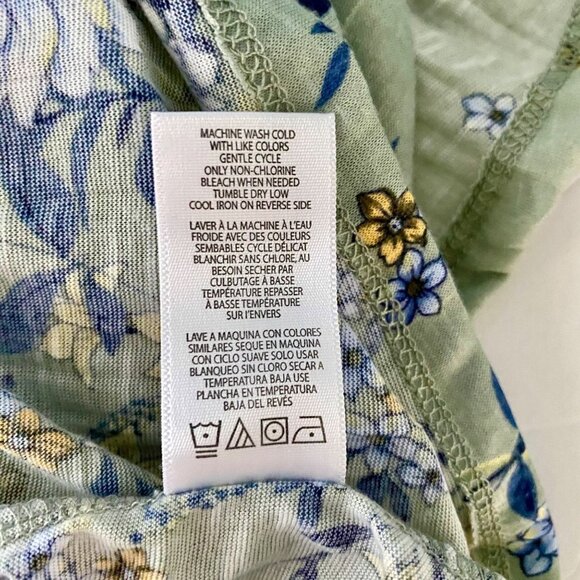 Absolutely Famous Floral Cold Shoulder Top Tie in Back Women's Size Medium - Picture 9 of 10